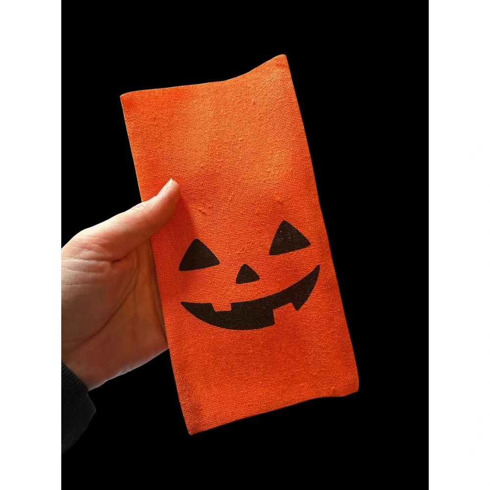 Halloween Jack-O-Lantern Burlap Drawstring Treat Bags Orange Set of 20